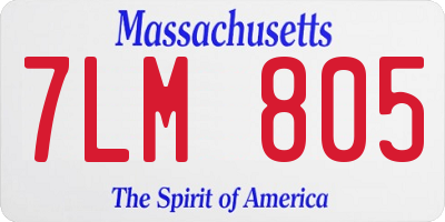 MA license plate 7LM805