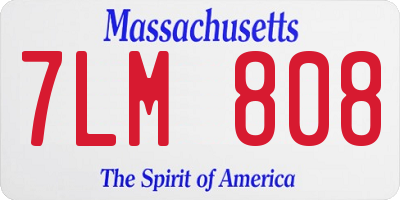 MA license plate 7LM808