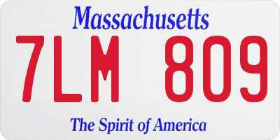 MA license plate 7LM809