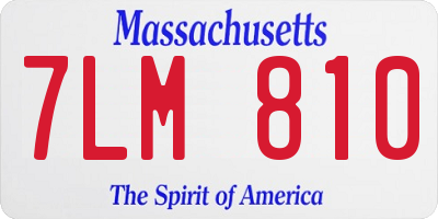 MA license plate 7LM810