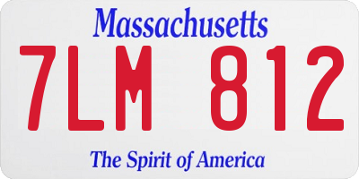 MA license plate 7LM812
