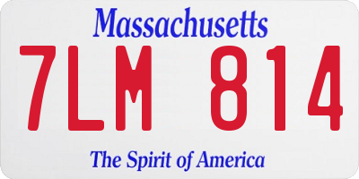 MA license plate 7LM814