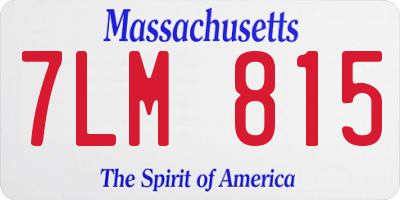 MA license plate 7LM815