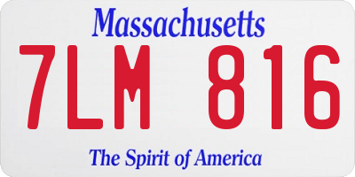 MA license plate 7LM816