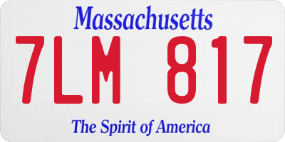 MA license plate 7LM817