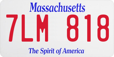 MA license plate 7LM818