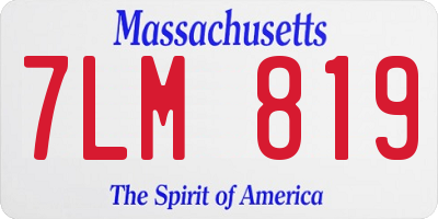 MA license plate 7LM819