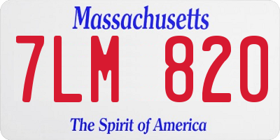 MA license plate 7LM820