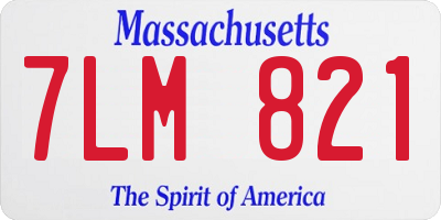MA license plate 7LM821