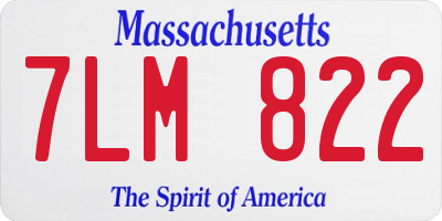 MA license plate 7LM822