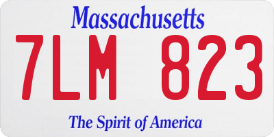 MA license plate 7LM823
