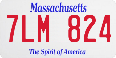 MA license plate 7LM824
