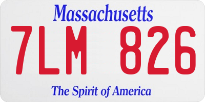 MA license plate 7LM826