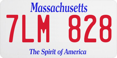MA license plate 7LM828