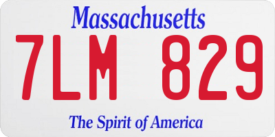 MA license plate 7LM829