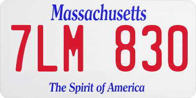 MA license plate 7LM830