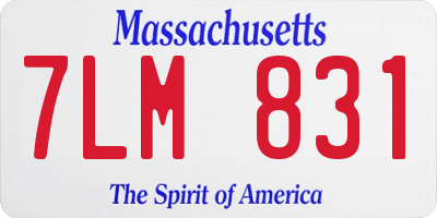 MA license plate 7LM831