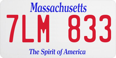 MA license plate 7LM833