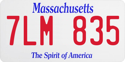 MA license plate 7LM835