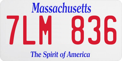 MA license plate 7LM836