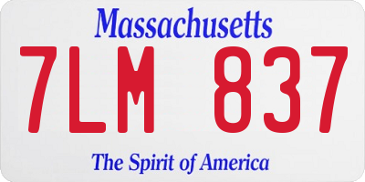 MA license plate 7LM837