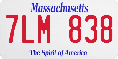 MA license plate 7LM838