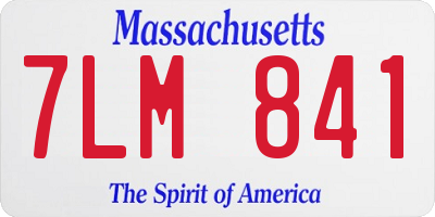 MA license plate 7LM841
