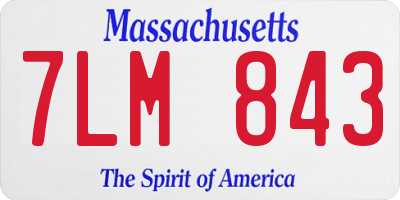 MA license plate 7LM843