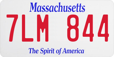 MA license plate 7LM844