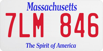 MA license plate 7LM846