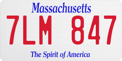 MA license plate 7LM847