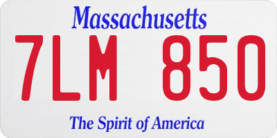 MA license plate 7LM850