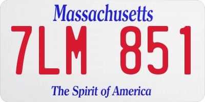 MA license plate 7LM851