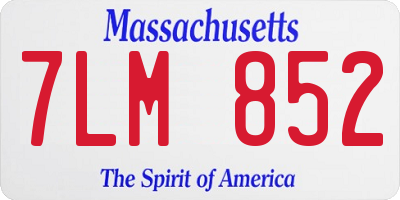 MA license plate 7LM852