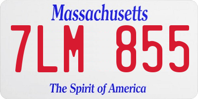 MA license plate 7LM855