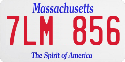 MA license plate 7LM856