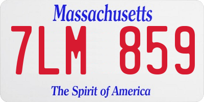 MA license plate 7LM859