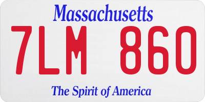 MA license plate 7LM860
