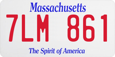 MA license plate 7LM861