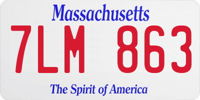 MA license plate 7LM863