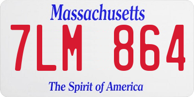 MA license plate 7LM864