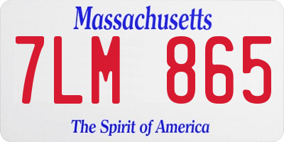 MA license plate 7LM865