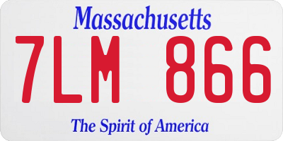 MA license plate 7LM866