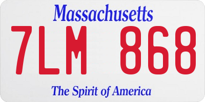 MA license plate 7LM868