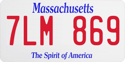 MA license plate 7LM869