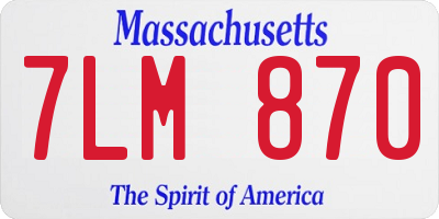MA license plate 7LM870