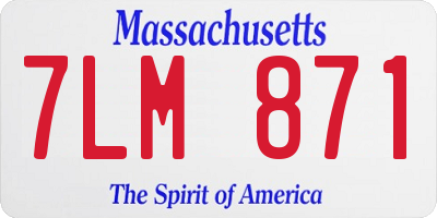 MA license plate 7LM871