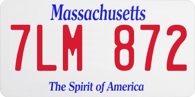MA license plate 7LM872