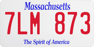 MA license plate 7LM873