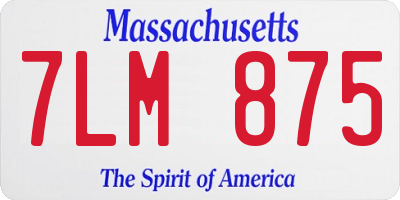 MA license plate 7LM875